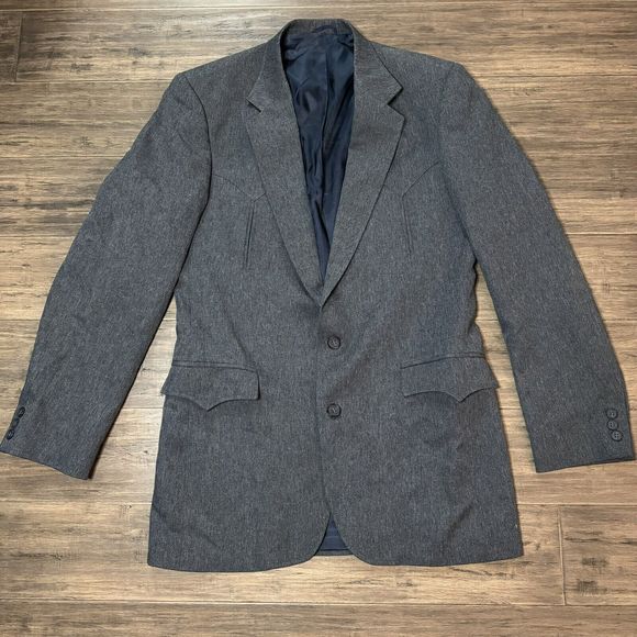 Circle S Jacket Mens Gray Blazer Western Cowboy USA Rockabilly Sport Coa…